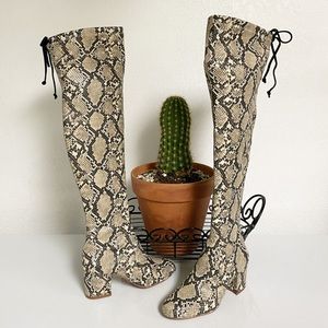 NEW Gianni Bini Snake Print Over The Knee Boot